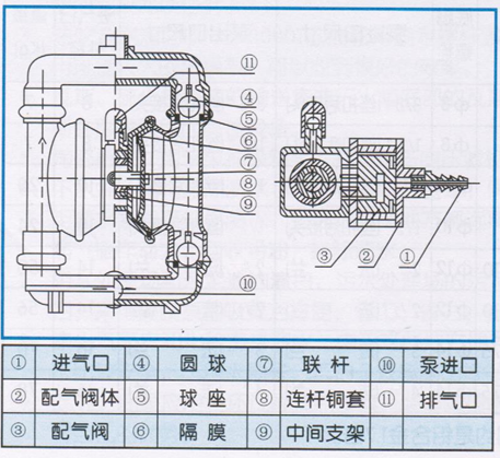 大東海泵業氣動隔膜泵結構圖