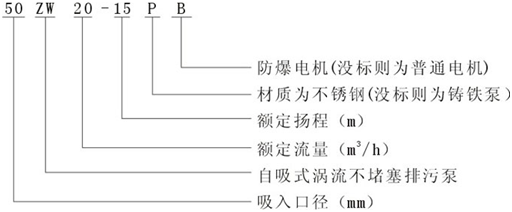 大東海泵業自吸排污泵型號意義